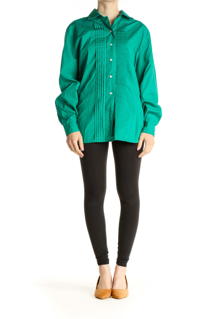 Green Solid Formal Shirt