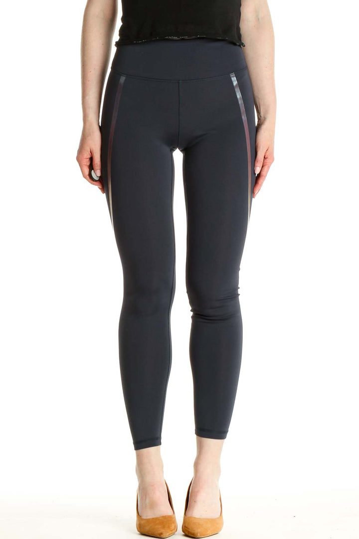 Blue Solid Activewear Leggings