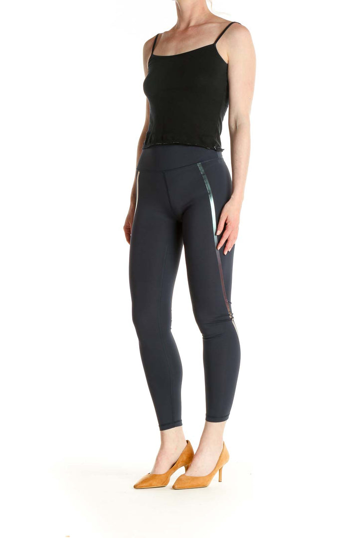 Blue Solid Activewear Leggings