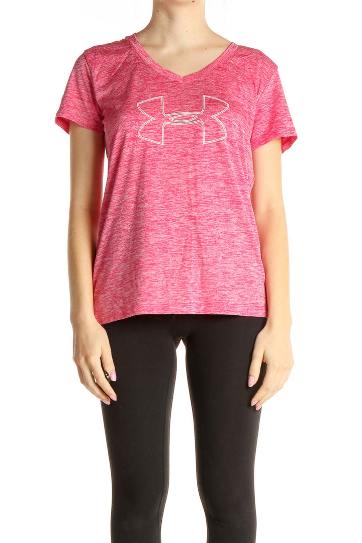 Pink Graphic Print Activewear T-Shirt