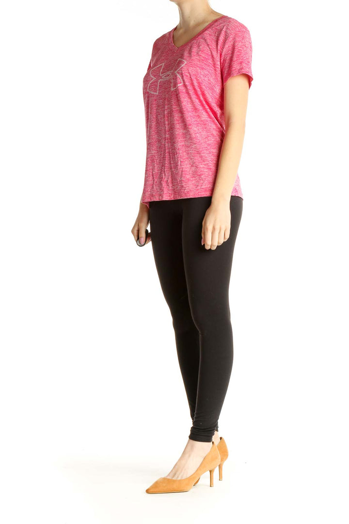 Pink Graphic Print Activewear T-Shirt