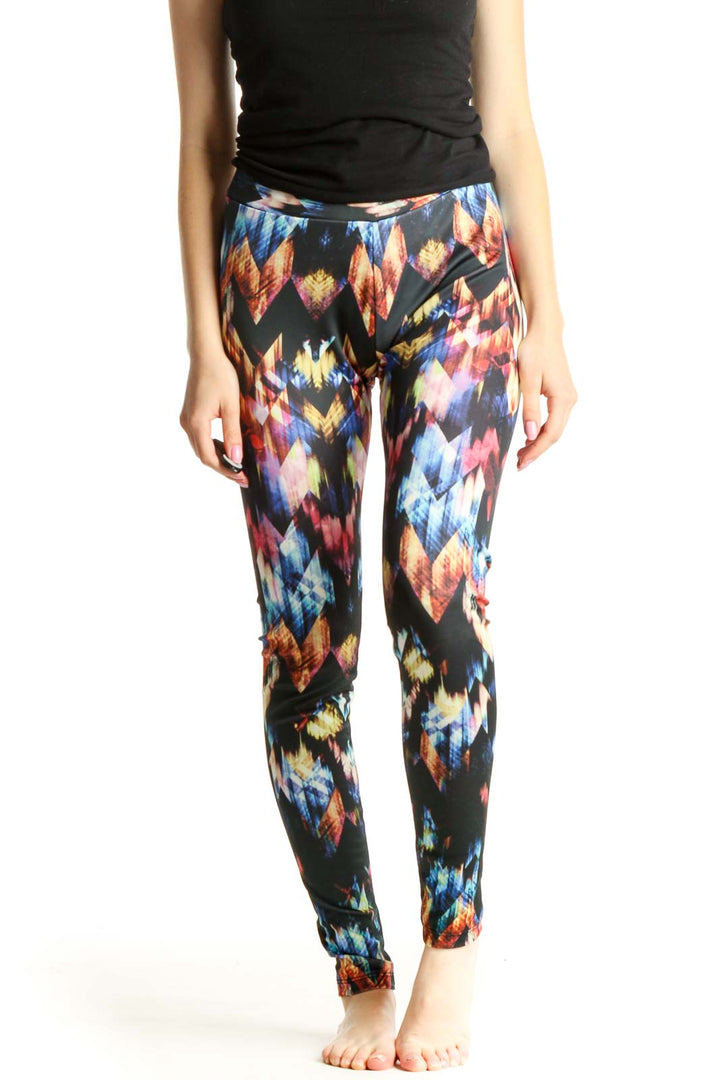 Black Printed Activewear Leggings