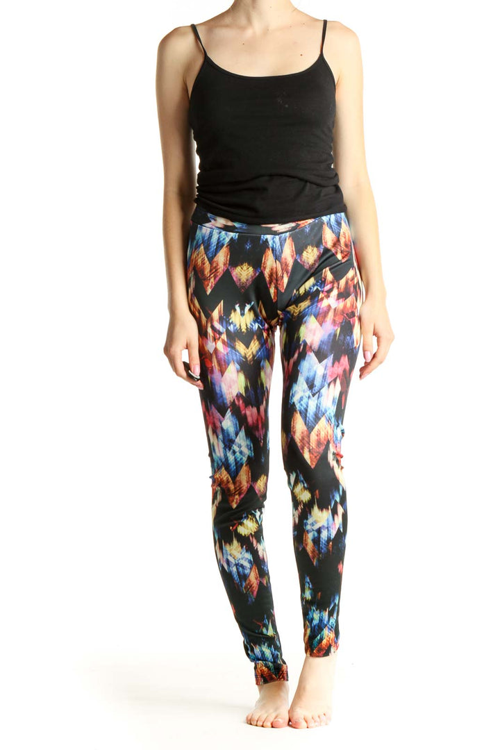 Black Printed Activewear Leggings