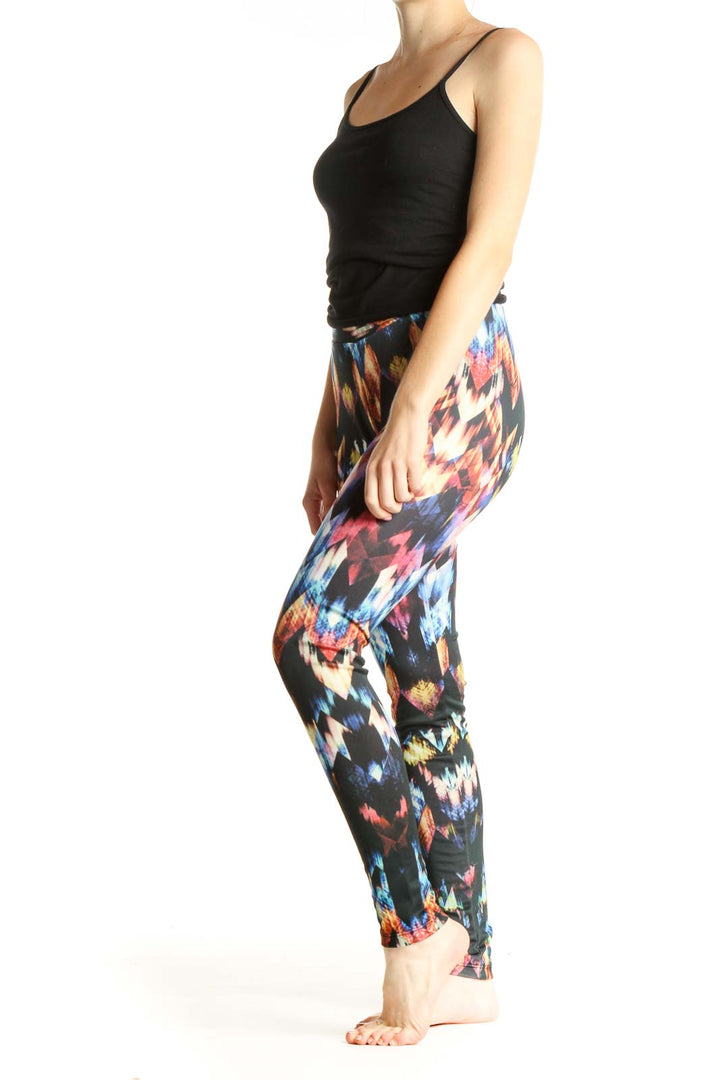 Black Printed Activewear Leggings