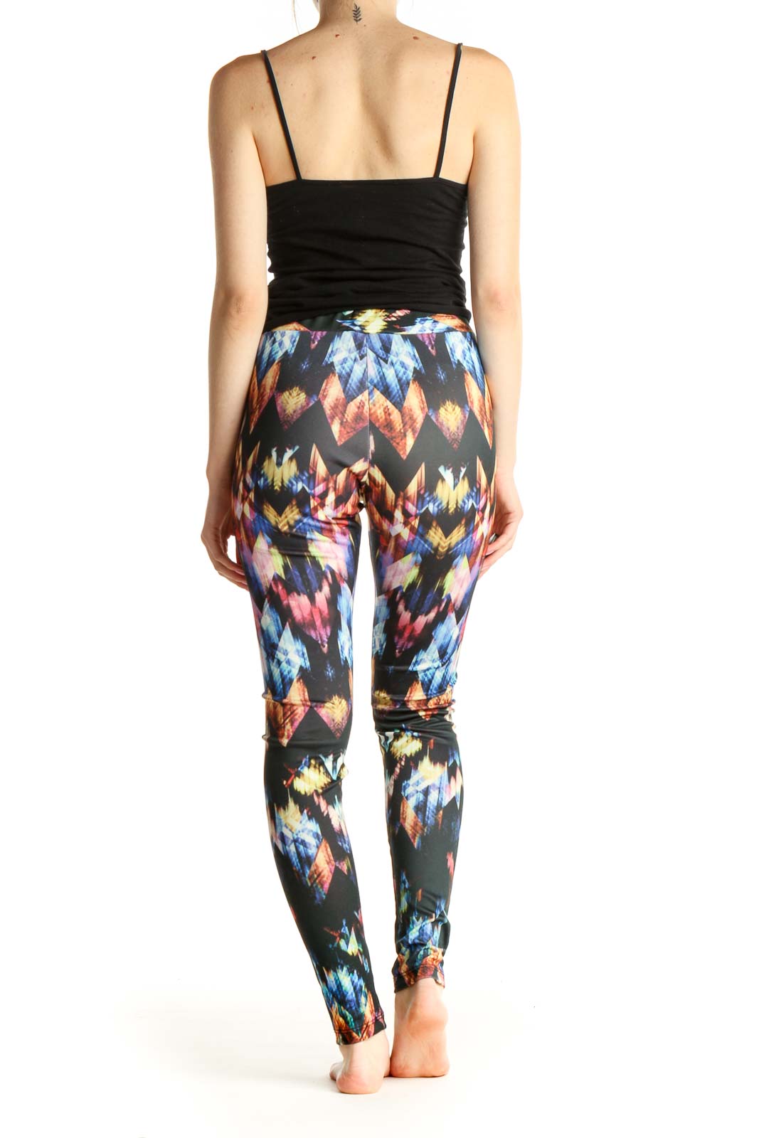 Black Printed Activewear Leggings