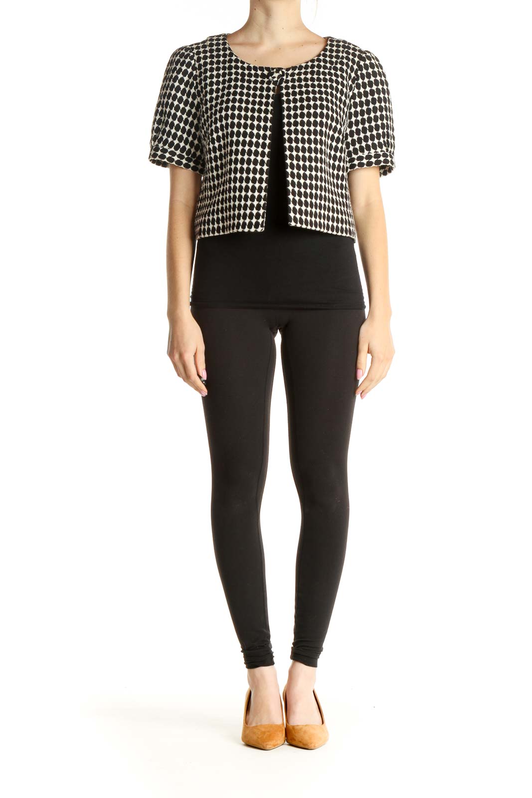 Cropped Houndstooth Jacket