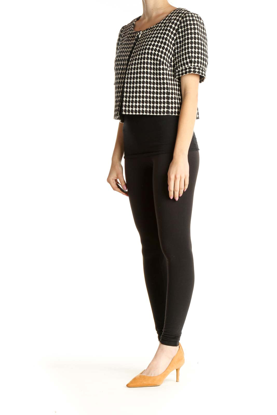 Cropped Houndstooth Jacket