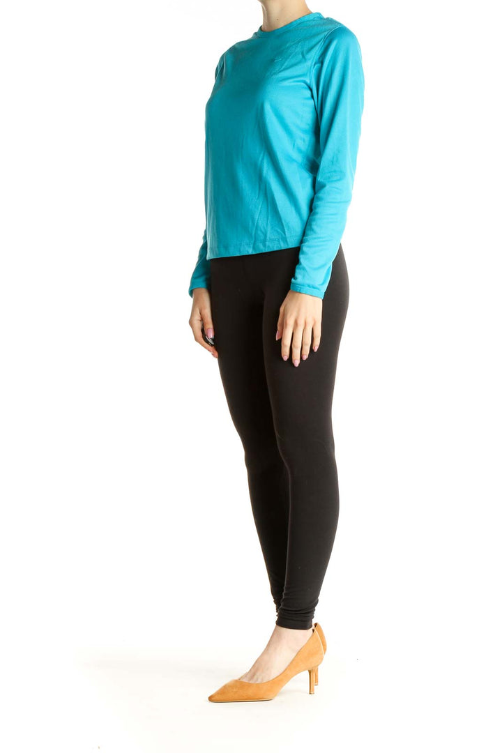 Blue Solid Activewear T-Shirt