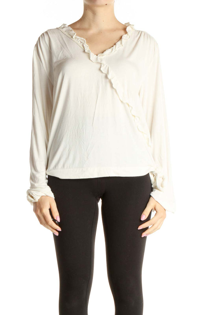 White Solid All Day Wear Blouse