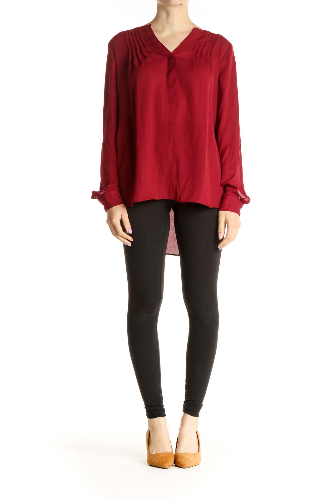 Red Solid All Day Wear Blouse