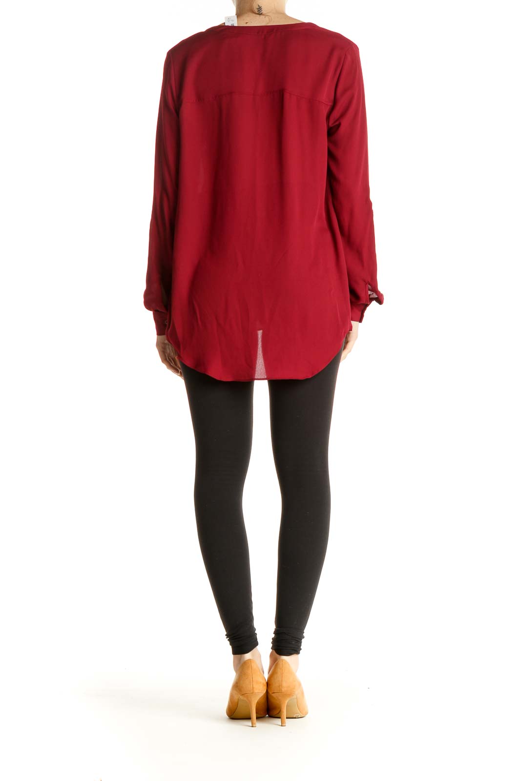 Red Solid All Day Wear Blouse