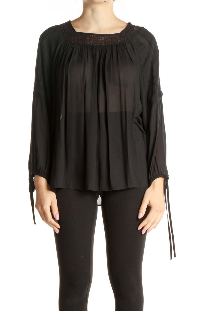 Black Solid All Day Wear Blouse