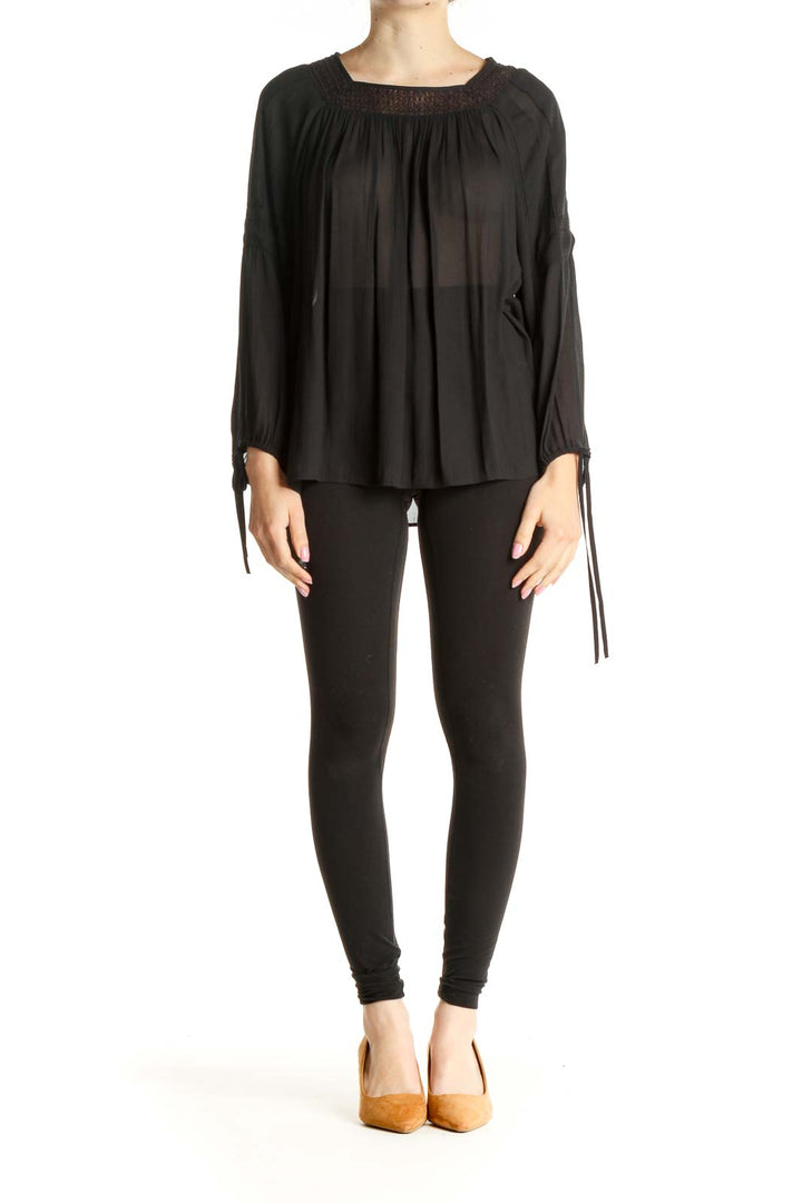 Black Solid All Day Wear Blouse