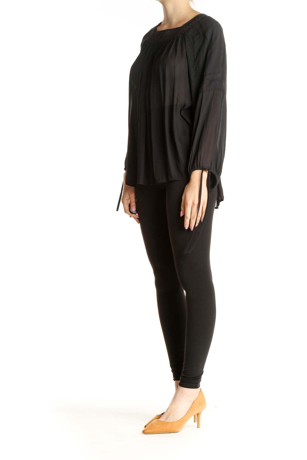 Black Solid All Day Wear Blouse