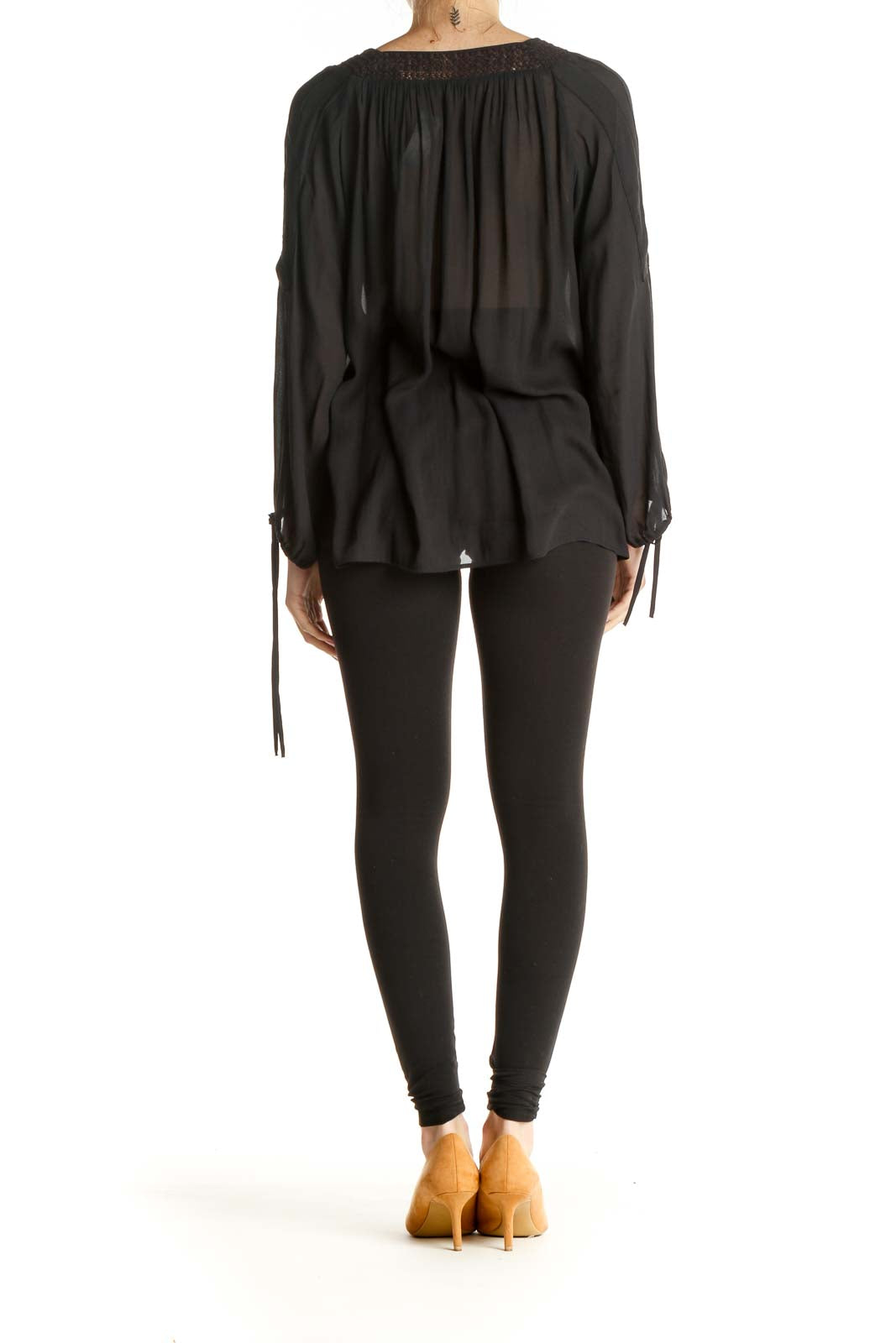 Black Solid All Day Wear Blouse