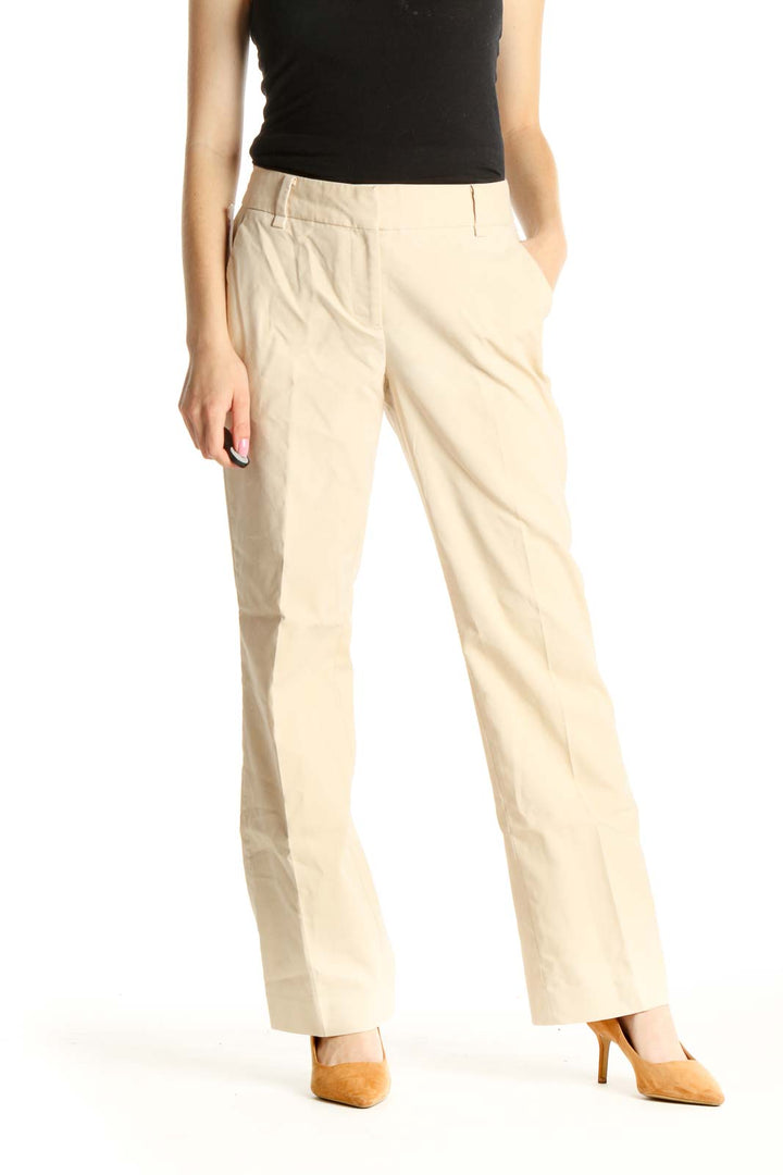 Beige All Day Wear Trousers