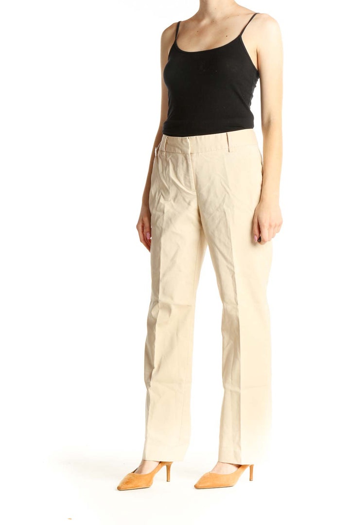 Beige All Day Wear Trousers