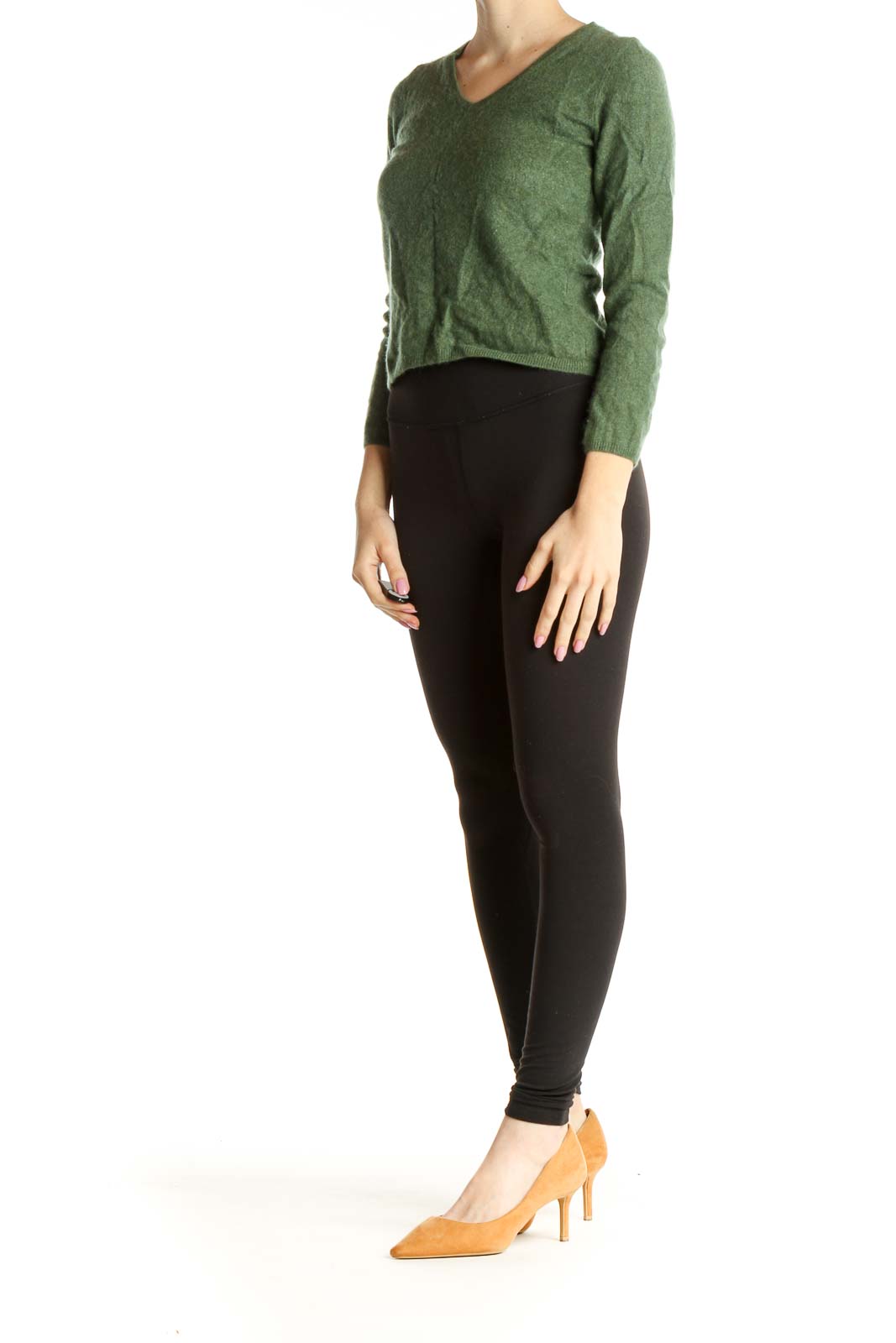 Green Cropped Sweater