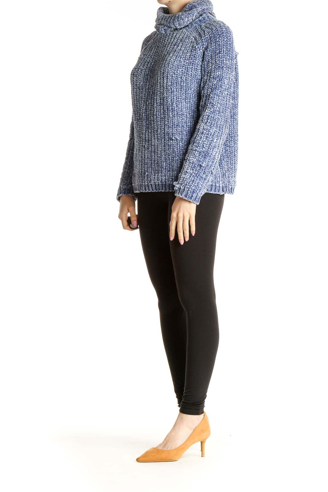 Blue Textured All Day Wear Sweater