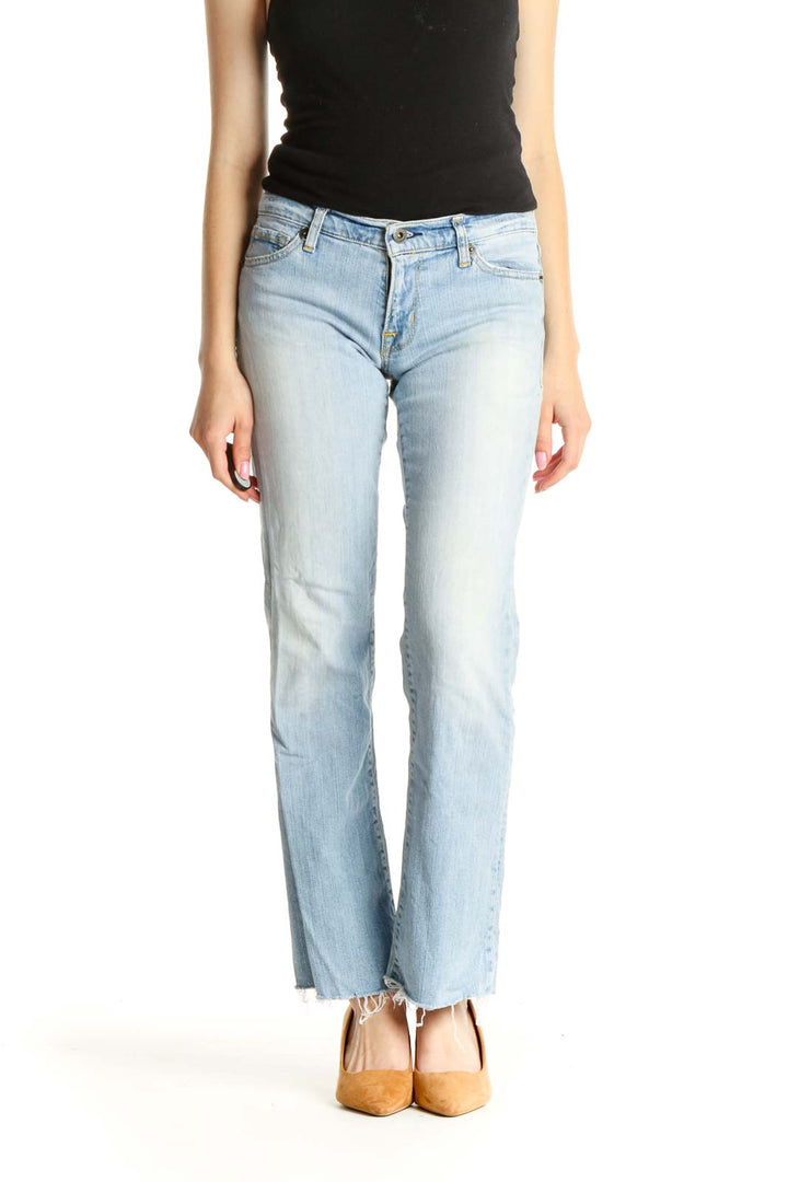 Blue Straight Leg Jeans