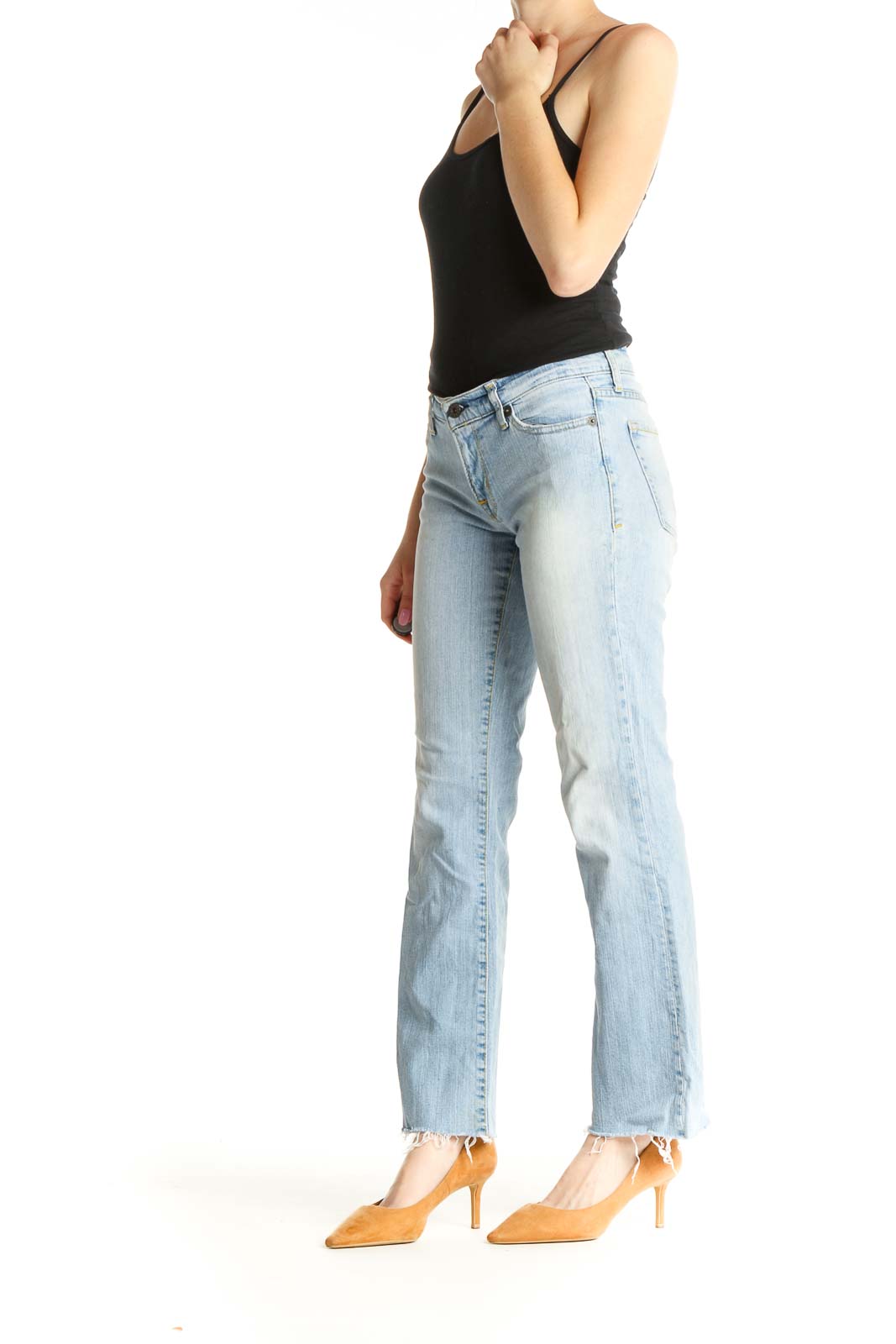 Blue Straight Leg Jeans