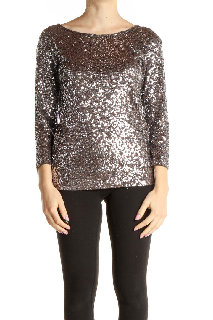 Purple Sequin Party Blouse