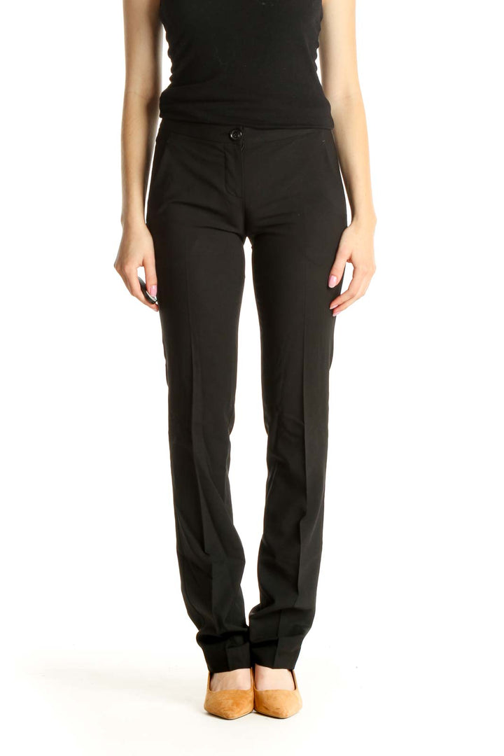 Black Solid Casual Trousers