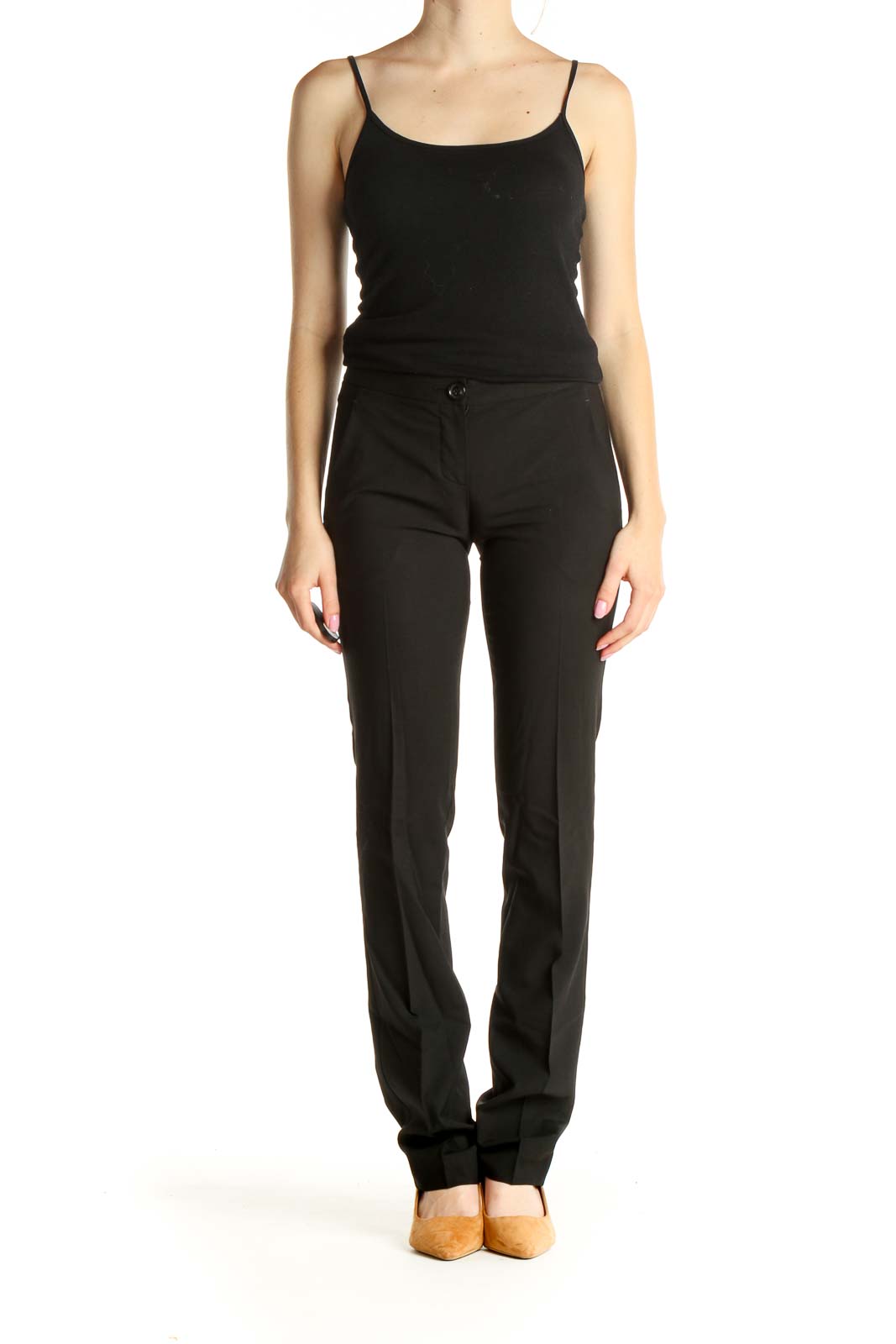 Black Solid Casual Trousers