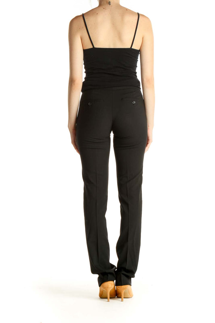 Black Solid Casual Trousers