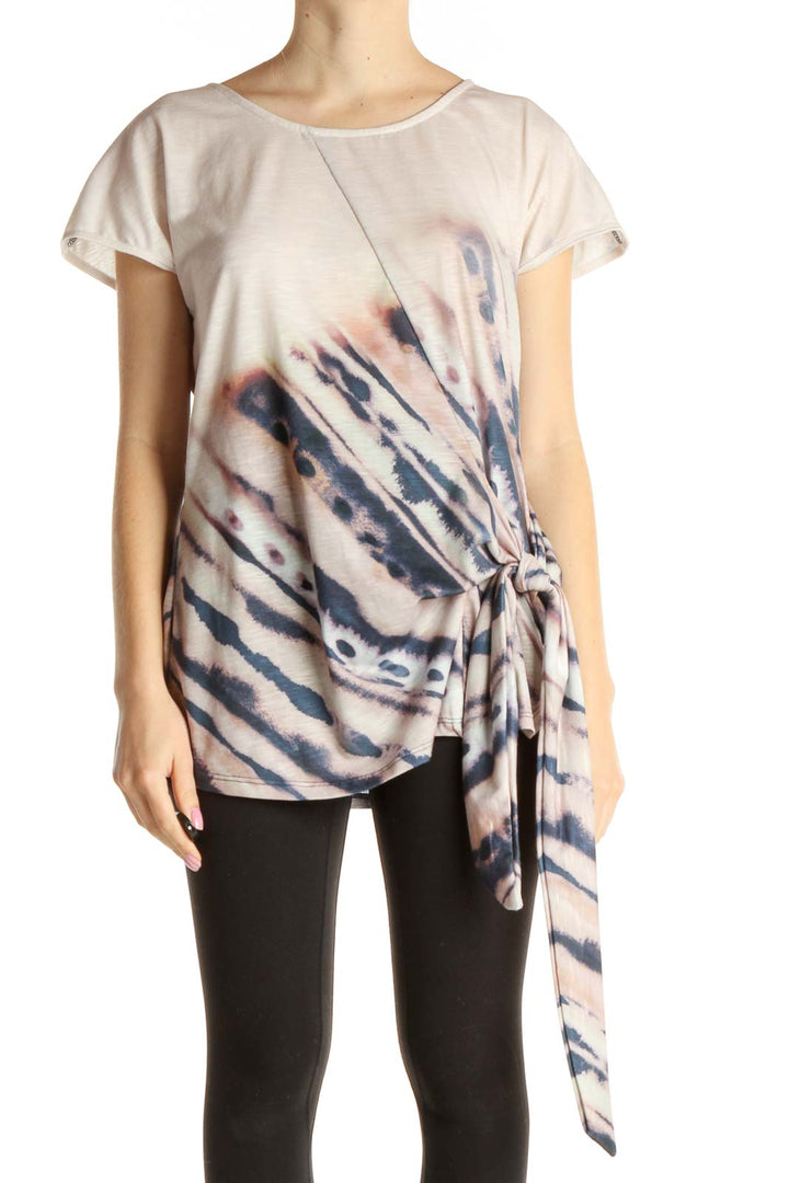 Beige Tie And Dye T-Shirt