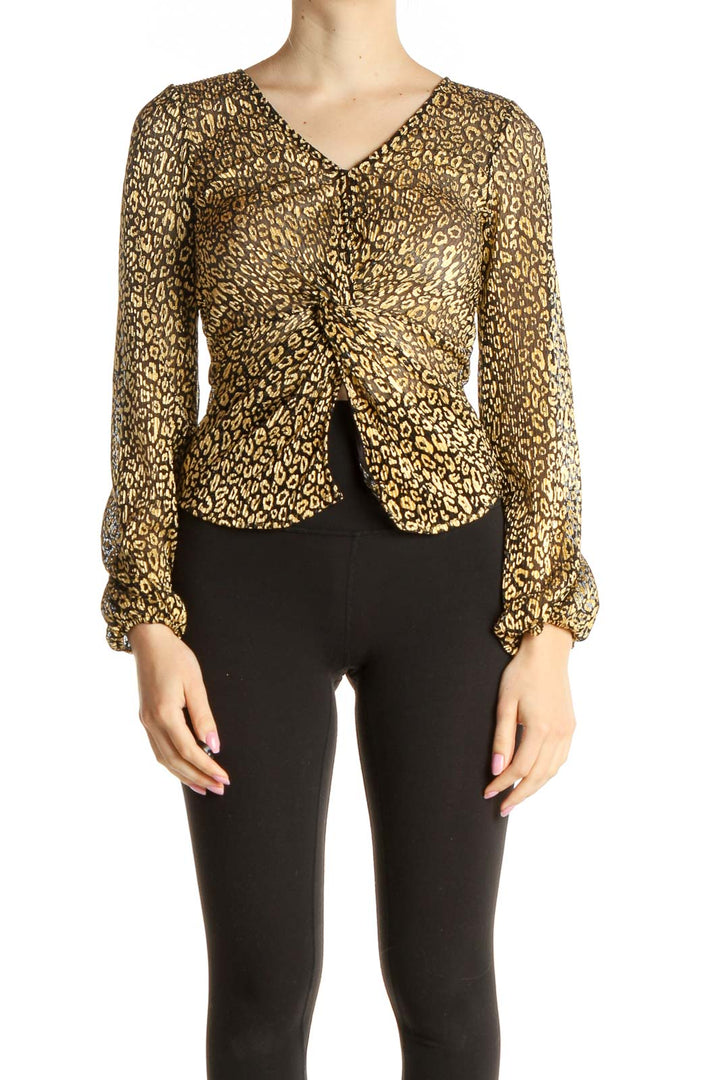 Brown Animal Print All Day Wear Blouse