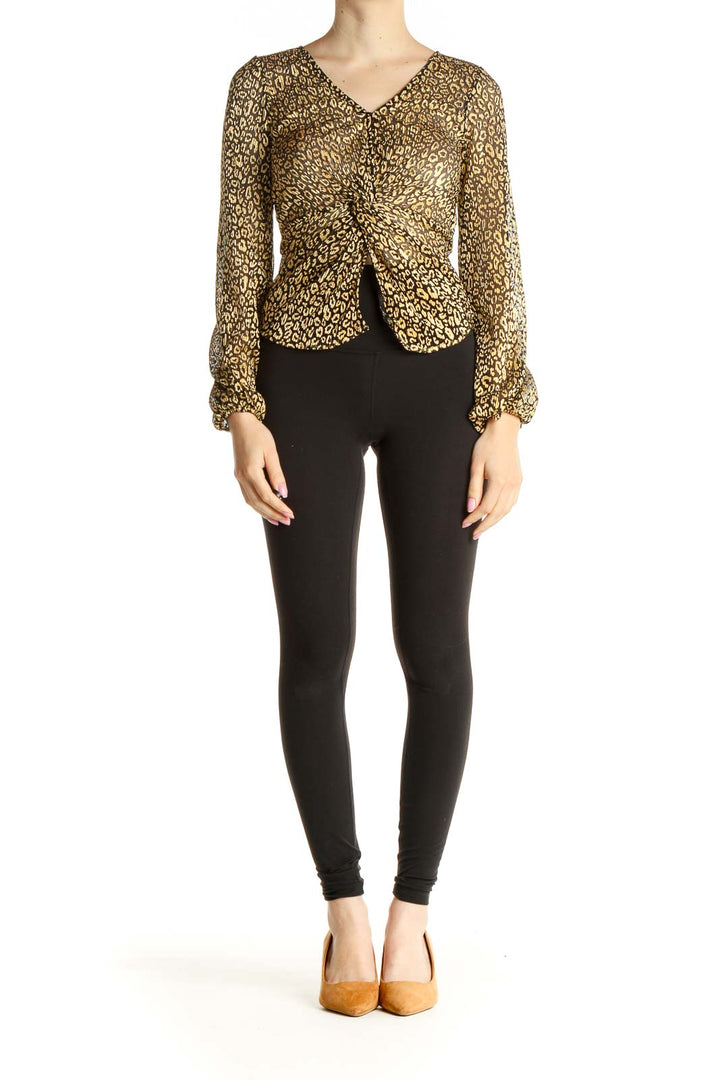 Brown Animal Print All Day Wear Blouse