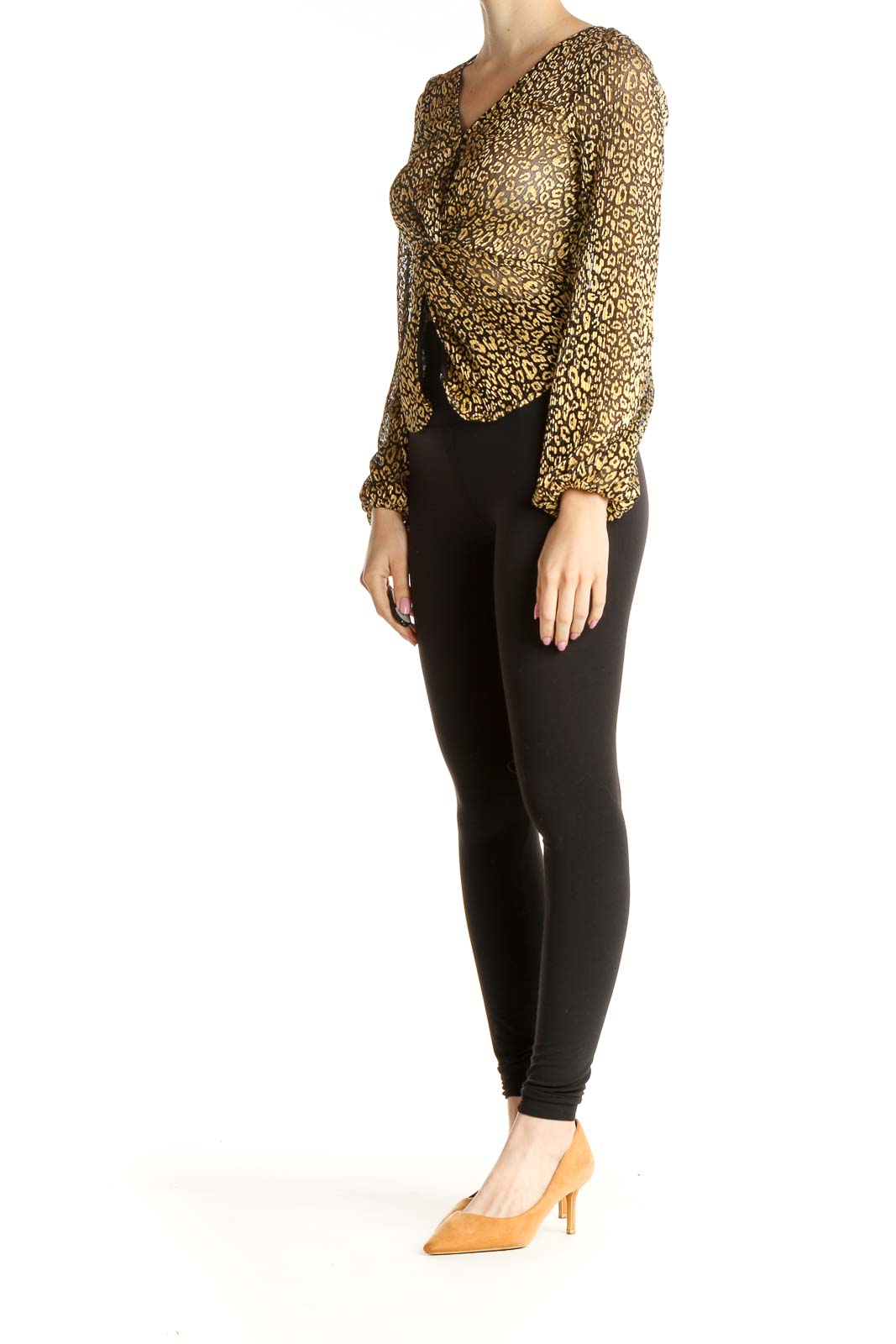 Brown Animal Print All Day Wear Blouse