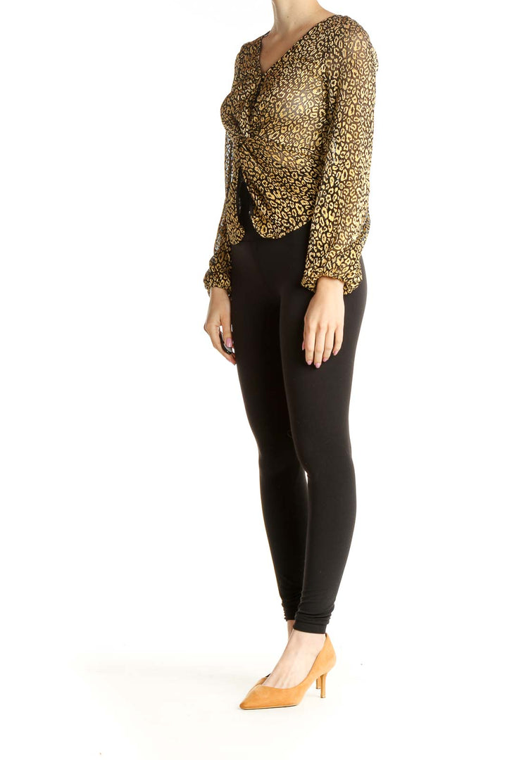 Brown Animal Print All Day Wear Blouse