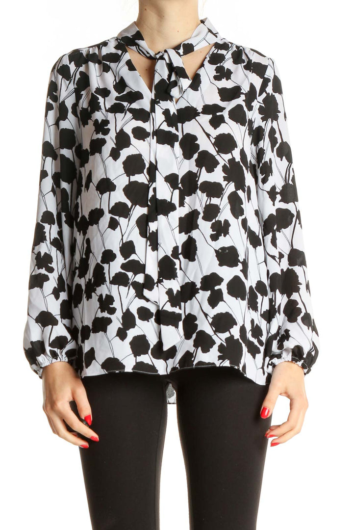 White Printed All Day Wear Blouse