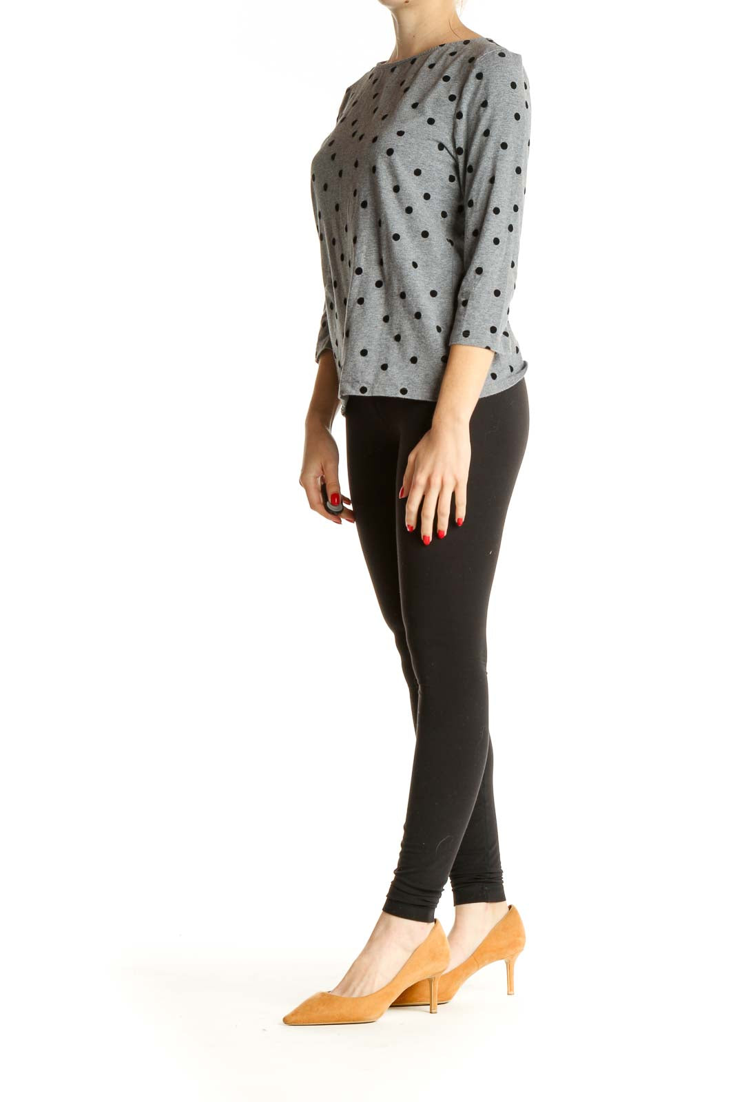 Gray Polka Dot T-Shirt