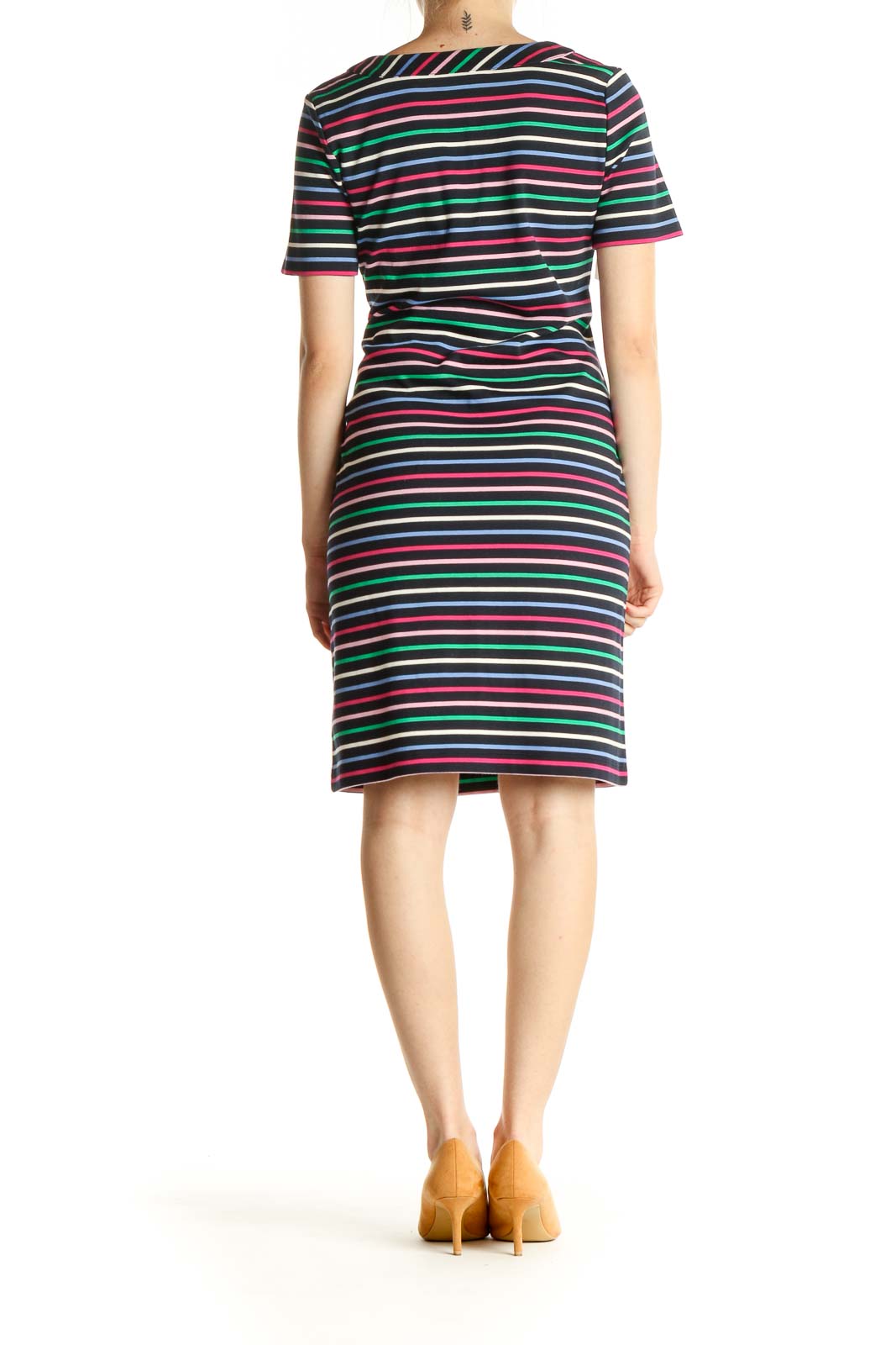 Blue Striped Day A-Line Dress