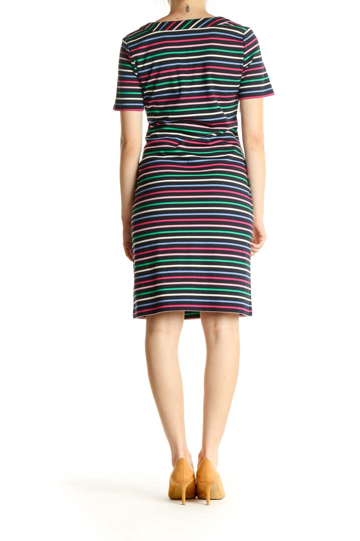 Blue Striped Day A-Line Dress