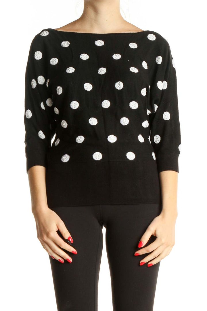 Black Polka Dot Brunch Blouse