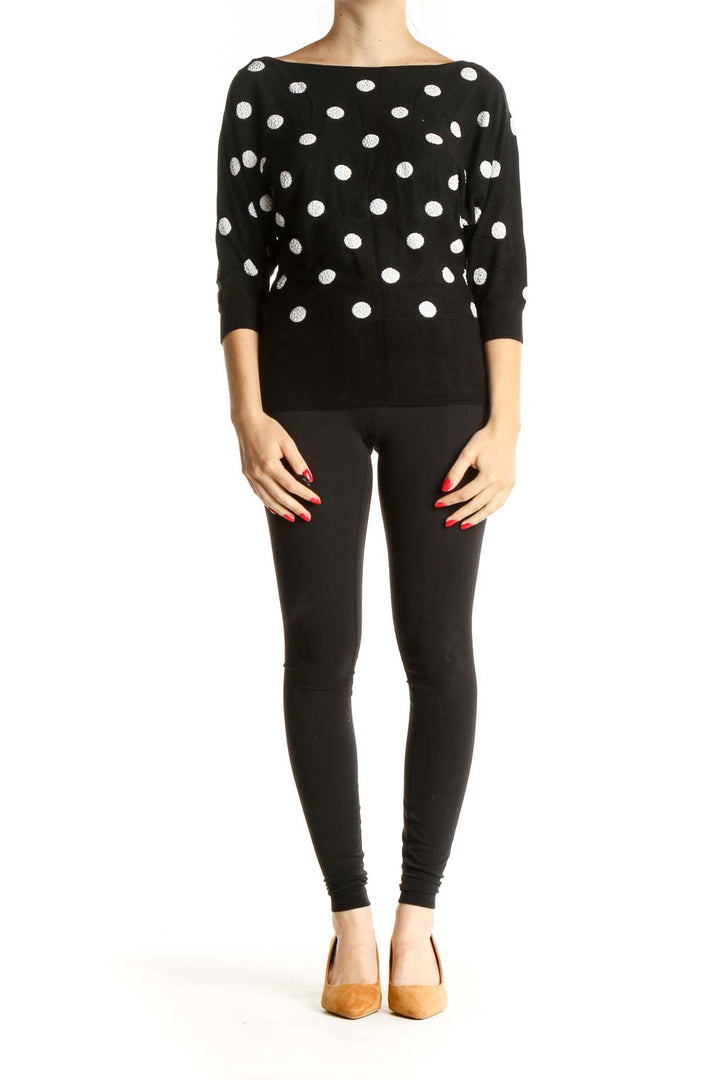 Black Polka Dot Brunch Blouse