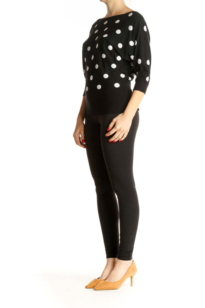 Black Polka Dot Brunch Blouse