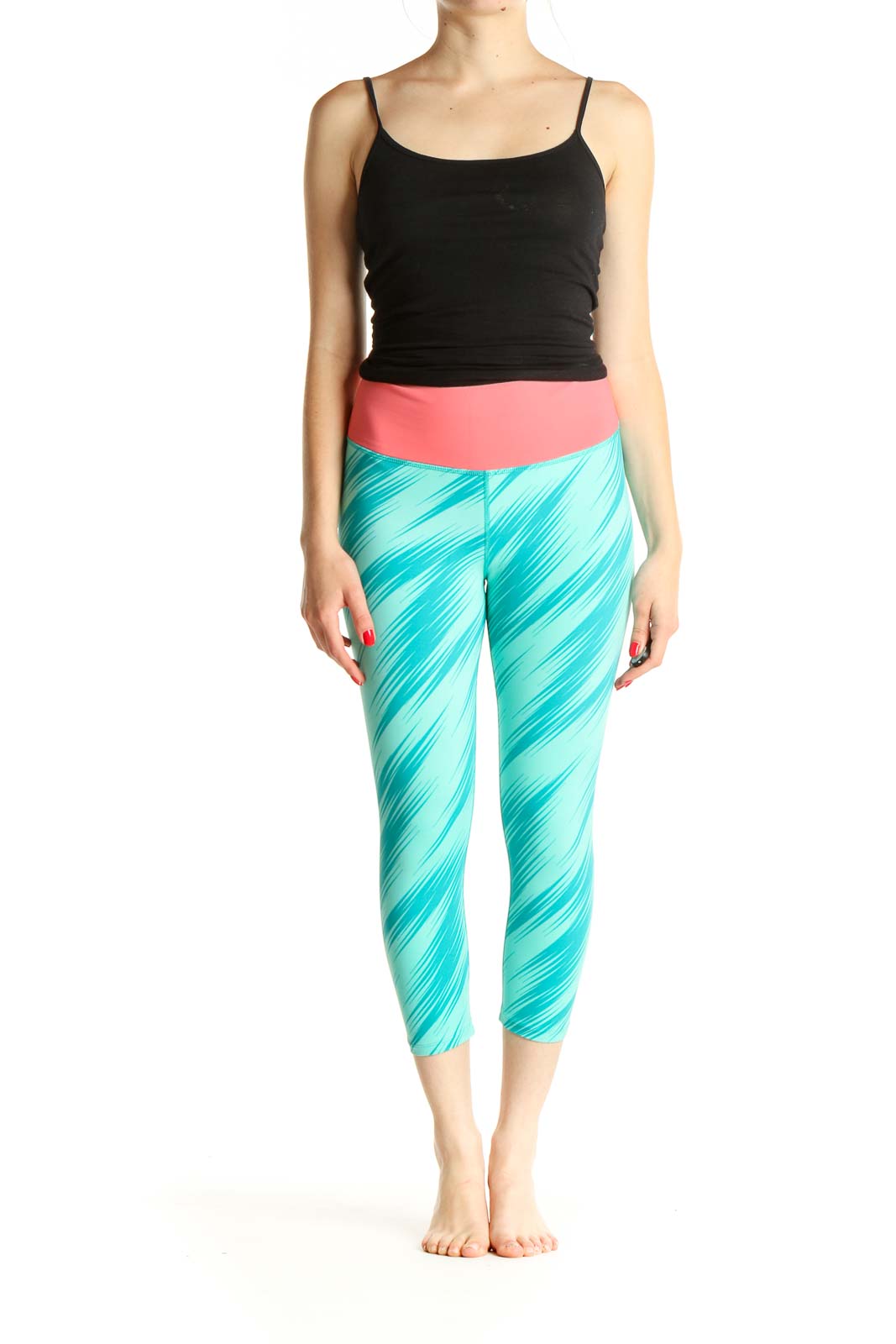 Blue Printed Activewear Leggings