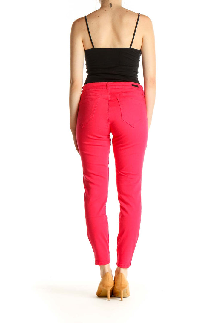 Pink Printed Casual Pants