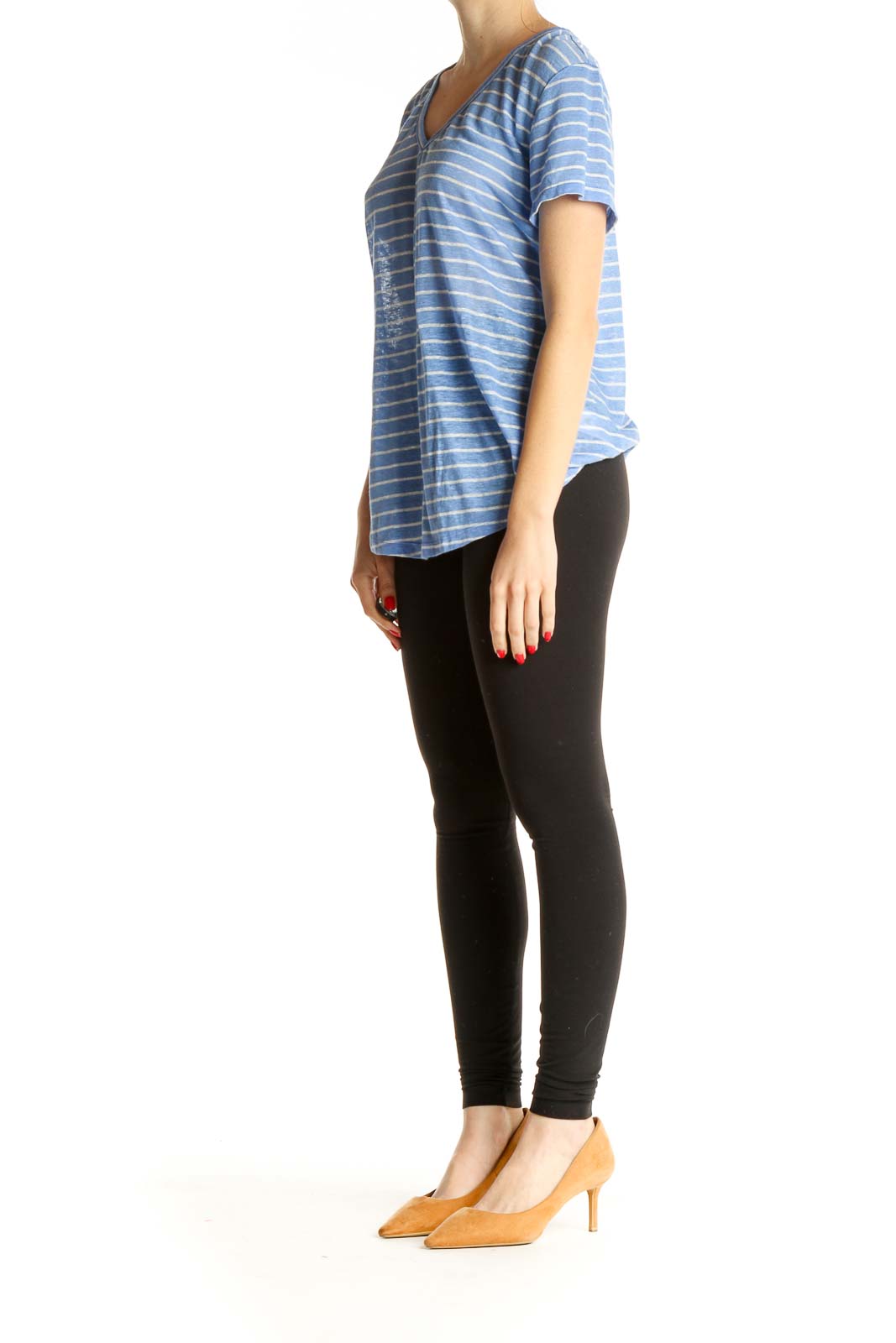 Blue Striped All Day Wear T-Shirt