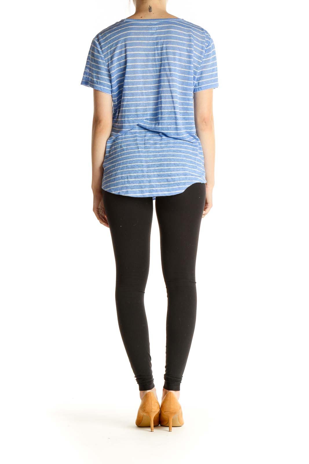 Blue Striped All Day Wear T-Shirt