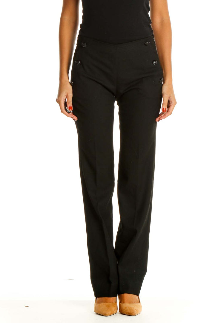 Black Solid All Day Wear Trousers