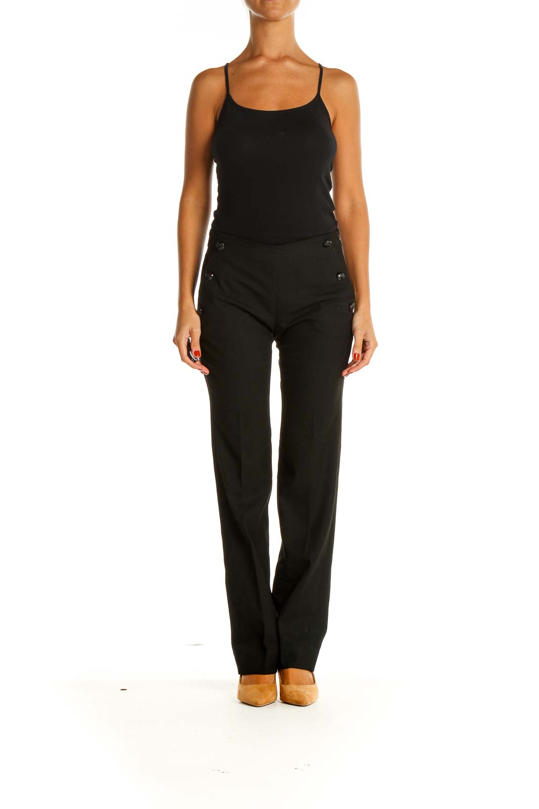 Black Solid All Day Wear Trousers