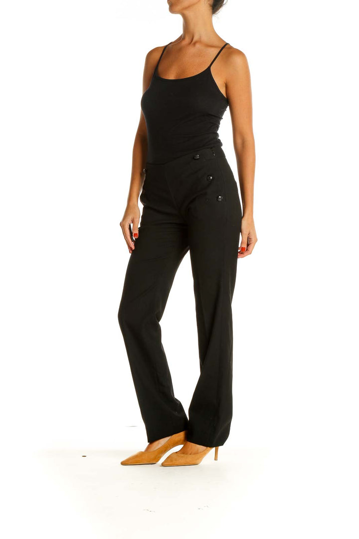 Black Solid All Day Wear Trousers