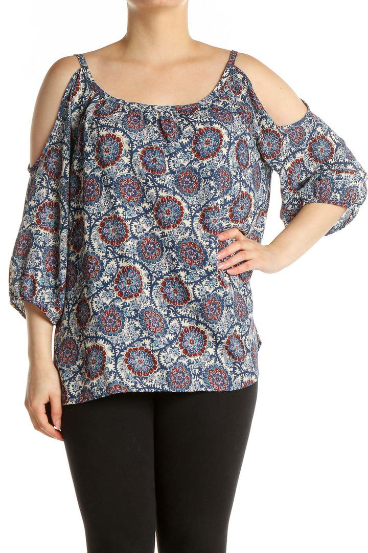 Blue Printed Blouse