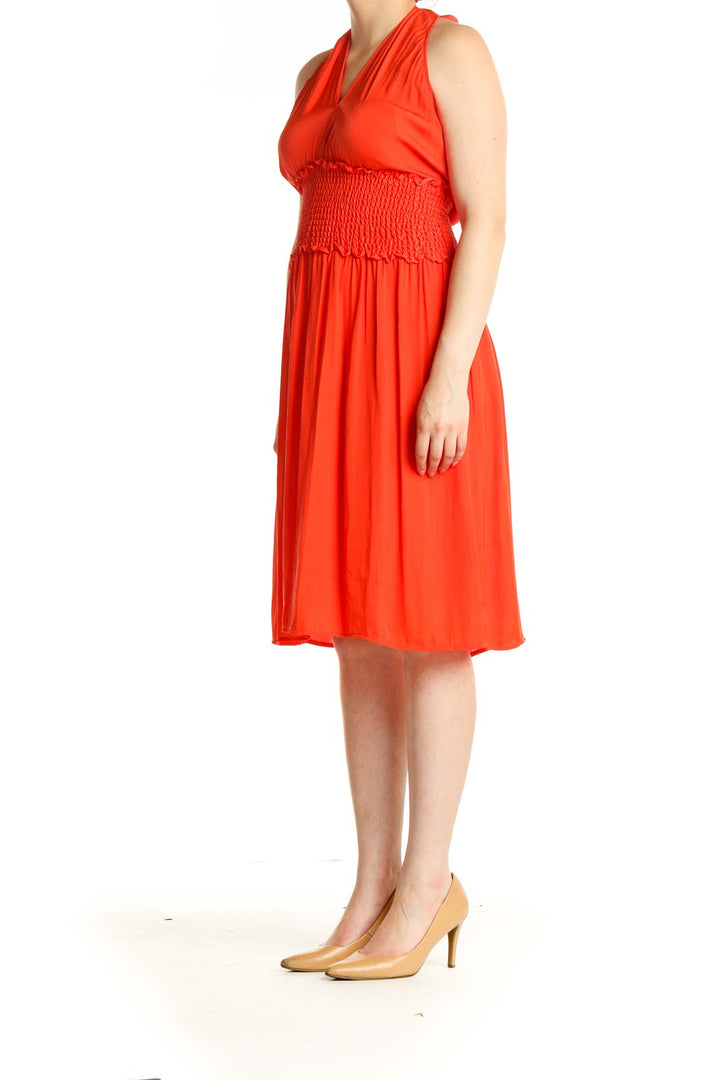 Red Solid Day Fit & Flare Dress